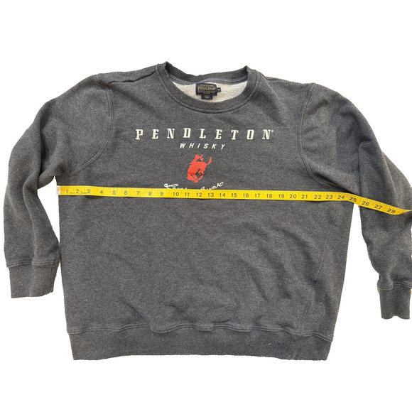 Pendleton Sweatshirt Mens XL Gray Crewneck Let'er Buck Whisky Boxy Western - Picture 4 of 6